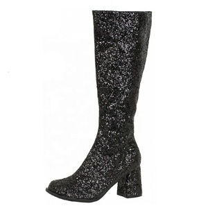 Costumes des années 60 et 70, bottines à talons carrés, bottines à paillettes, bottines à talon épais, bottines <span class=keywords><strong>gogo</strong></span> pour femmes - Product Image 5