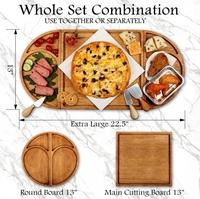 En promotion : Planche à fromage et plateau de service pliable en bois massif, magnétique, ensemble cadeau pour cuisine, cadeau de pendaison de crémaillère