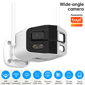 <span class=keywords><strong>KERUI</strong></span> 4MP compatible avec la caméra WiFi <span class=keywords><strong>Tuya</strong></span> 180 °   Caméra réseau à vision large, double objectif, détection humaine, surveillance de sécurité à domicile, CCTV - Product Image 1