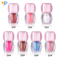 Huile à lèvres brillante transparente végane avec logo personnalisé, 7 couleurs, hydratante, pailletée, effet repulpant, marque privée, vente en gros