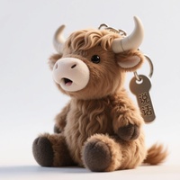 Jouets en peluche personnalisés avec logo OEM, vache des Highlands en peluche, porte-clés, adorable jouet en peluche de vache, pendentif, cadeaux