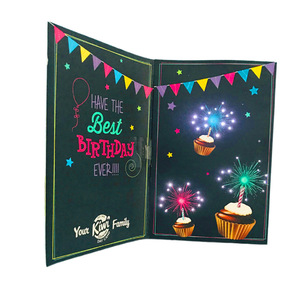 Chất lượng tốt <span class=keywords><strong>LED</strong></span> ánh sáng phát sáng tinh tế thẻ giấy âm thanh âm nhạc chúc mừng giáng sinh thẻ với logo riêng - Product Image 1