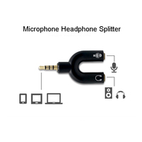 Adaptateur audio en PVC plaqué or en forme de U, répartiteur casque-micro pour haut-parleur et ordinateur, en stock