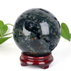 Esferas de Cristal al por Mayor, Bolas de Piedra de Cristal Natural, Esfera de Jaspe Oceánico Oscuro para Decoración - Product Image 6