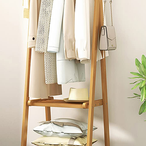 Cloth Coat Shelf Garment Hanging Bamboo Clothes Rack - Product Image 2