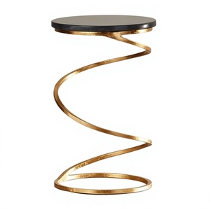 Eco-Friendly Modern Aluminum Frame Shape Marble Top <b>Nesting</b> Spiral Design <b>Coffee</b> <b>Table</b> for Living Room & Restaurant Decor - Product Image 1