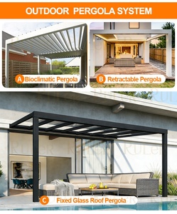 Pergola en aluminium personnalisée, imperméable, pour l'aménagement paysager, les bâtiments de jardin et les abris solaires extérieurs - Product Image 5