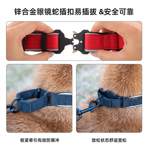 Collar Táctico para Perro, Color Rojo y Negro, Talla M, con Anillo en D, Resistente a Explosiones, para Razas Medianas y Grandes - Product Image 4