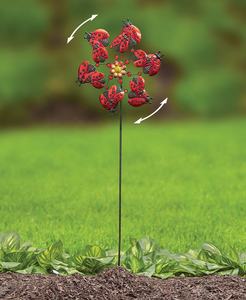 Décoration de jardin d'extérieur, toupie à vent en métal en forme de coccinelle - Product Image 3
