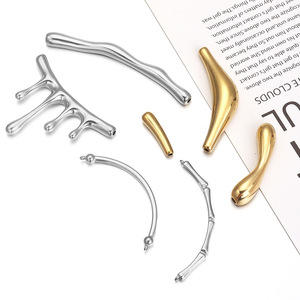 Colgante de Acero Inoxidable con Forma de Lágrima, Tubo Perforado Curvado en U, Accesorio de Joyería DIY Unisex - Product Image 2
