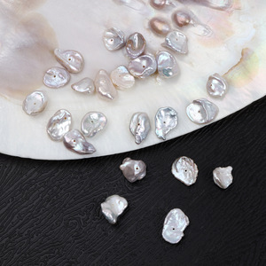 Perle d'eau douce à demi-trou, blanche, lisse, 4-5 mm, perle en vrac, couleur rose, 100% naturelle, 100% brillante - Product Image 3