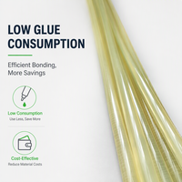 Bâton de colle EG-B309 Jaune clair transparent à faible consommation, adhésif thermofusible EVA pour la fixation de fleurs artificielles et l'artisanat
