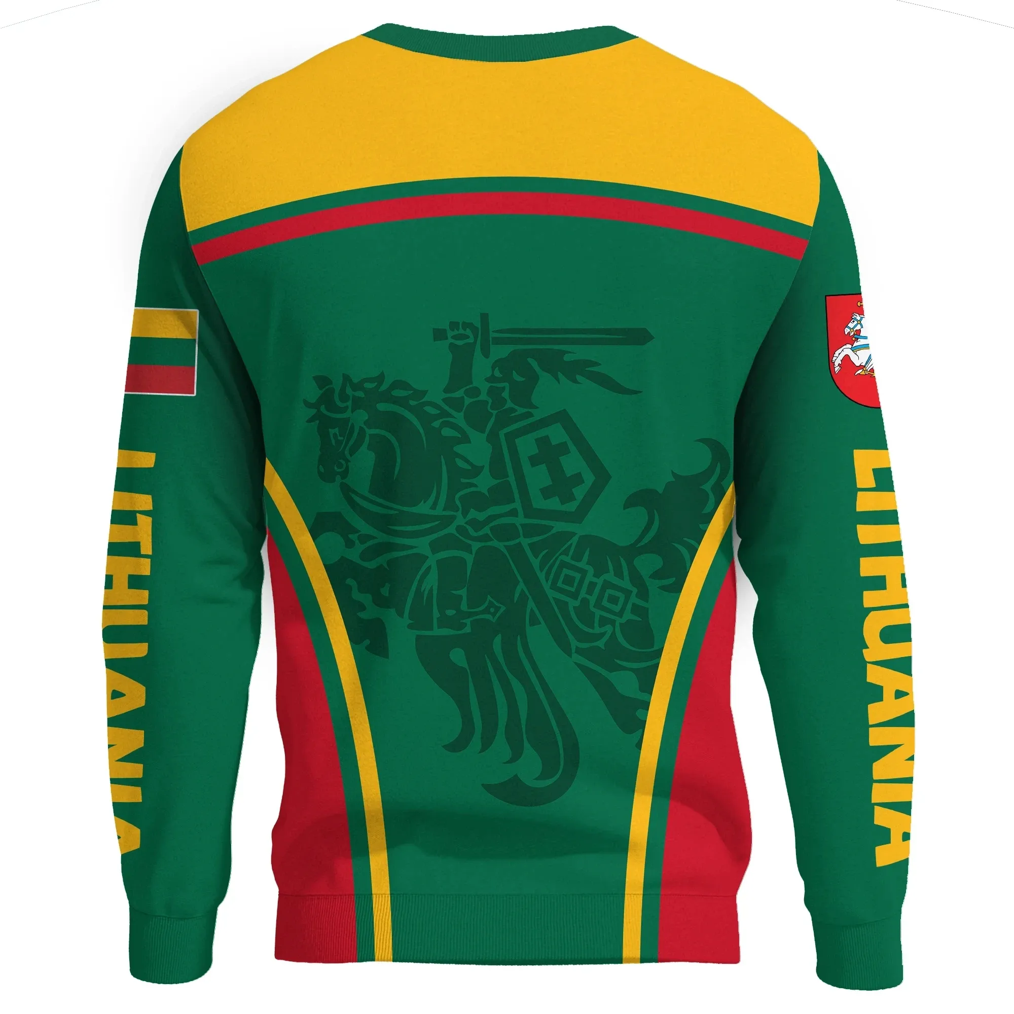 Wholesale Lithuania Coat Of Arms Green Print Crewneck Sweatshirt Hoodie For Men's Sweatshirt In Bulk Custom Designer Sweatshirt