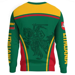 Wholesale Lithuania Coat Of Arms Green Print Crewneck Sweatshirt Hoodie For Men's Sweatshirt In Bulk Custom Designer Sweatshirt