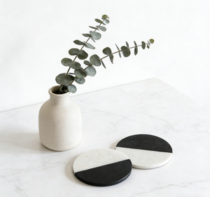 Sous-verres en marbre blanc de qualité supérieure, écologiques, design moderne et luxueux, sous-verres ronds pour la maison, la <span class=keywords><strong>cuisine</strong></span>, les accessoires de salle à manger - Product Image 1