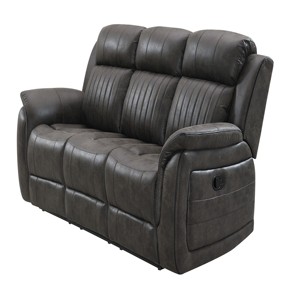 GREY <b>MODERN</b> CORNER RECLINING FAUX LEATHER <b>SOFA</b> with WOOD LEGS and <b>SOFA</b> <b>BED</b> for LIVING ROOM - Product Image 4