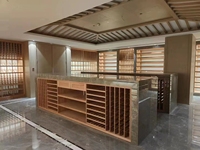Cave à vin moderne de luxe en bois massif sur mesure avec contrôle climatique et design panneau pour villa