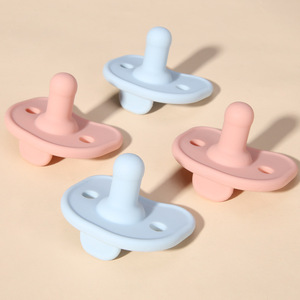 Sucette en silicone pour bébé, calibre standard, débit lent, 0-12 mois, corps droit, bleu - Product Image 1