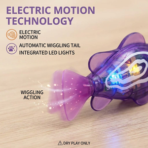 Juguetes para Gatos, Lindos Juguetes de Peluche, <span class=keywords><strong>Robot</strong></span> de <span class=keywords><strong>Juguete</strong></span> Interactivo con Inducción Magnética, <span class=keywords><strong>Pez</strong></span> Nadador Luminoso Eléctrico que Estimula el Instinto de Caza del Gatito - Product Image 3