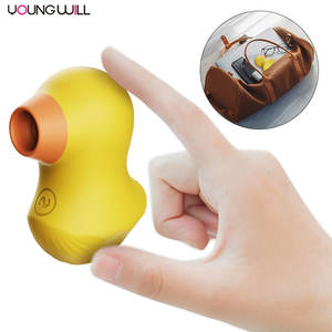 Vibrateur à succion en forme de <span class=keywords><strong>canard</strong></span> jaune à 7 fréquences pour femmes, rechargeable par USB, en silicone médical, étanche au quotidien - Product Image 1
