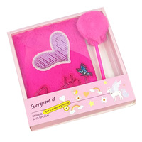 Cuaderno de Peluche con Bolígrafo, Caja de Regalo en Forma de Corazón, Set de Regalo de Recuerdo para San Valentín, Kit de Diario, Estilo Fresco