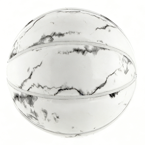 Ballon de basketball tendance effet marbre blanc/noir, personnalisable, surface miroir – Nouvelle collection - Product Image 1