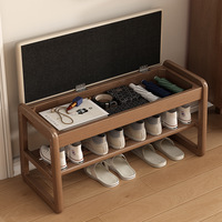 Banc à chaussures vert Offre Spéciale à 2 niveaux avec coussin en éponge Meilleur prix Tabouret à langer en bois massif pour usage domestique