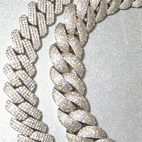 Chaîne cubaine en moissanite VVS de 10 mm en gros, entièrement sertie, en argent 925, bijoux hip-hop, passe le testeur de diamant pour collier