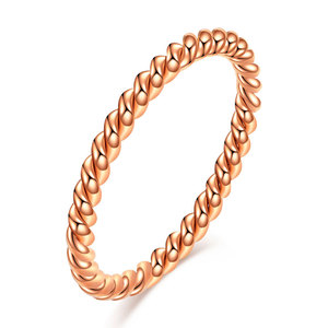 Twisted Stainless Steel <b>Ring</b> 2Mm Round Bead Geometric Design Unisex Jewelry Gift - Product Image 5