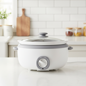 Cuisinière lente électrique programmable de <span class=keywords><strong>4</strong></span> <span class=keywords><strong>QT</strong></span> avec minuterie numérique et fonction maintien au chaud et couvercle en verre trempé antiadhésif - Sert 6 personnes - Product Image 5