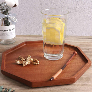 Ensemble de plateaux de service en bois massif avec poignée pour tasses à thé, fruits, accessoires de pâtisserie 80-110 Char - Product Image 3