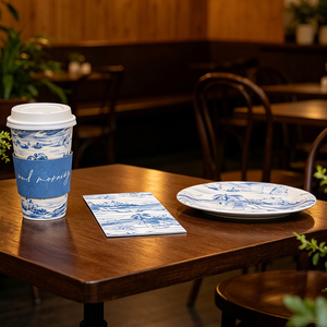 Vaisselle jetable personnalisée avec motif île côtière, serviettes et assiettes en papier portables pour <span class=keywords><strong>camping</strong></span>, fêtes et vacances - Product Image 5