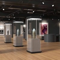 Sundo galerie d'art vitrine en verre trempé design personnalisé luxe antique organisateur lumière led vitrine pour meseum oeuvres show