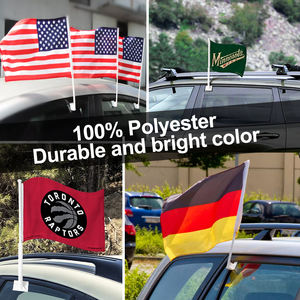 Produits directs d'usine personnalisés 12*18 pouces 100% polyester couleur brillant anti-décoloration anti-UV drapeau de fenêtre de voiture américain - Product Image 3