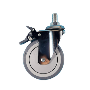 Meilleure vente 4 pouces 120 kg Tpr fourche à roulettes avec tige boulon roulette avant chariot médical roulettes <span class=keywords><strong>pour</strong></span> hôpital - Product Image 4