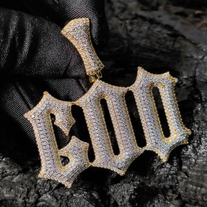 เครื่องประดับฮิปฮอปสตรีทแวร์ผู้ชายแบบปรับแต่งได้ ชุบทอง 14K ประดับเพชร GRA มอยส์ซาไนต์ จี้รูปตัวอักษรแบบหนาม ตัวเรือนเงินแท้ 925 พร้อมสายสร้อยแบบ Prong Setting - Product Image 4
