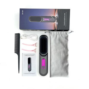 Cordless Hair Straightener Comb LCD Display USB Rechargeable Portable Dual-Use Hair Styling <b>Brush</b> for Home Travel - Product Image 6