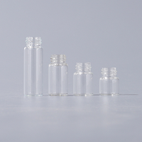 Flacons compte-gouttes miniatures en verre transparent de 1 ml, 2 ml, 3 ml, 5 ml avec bouchon brun et impression sérigraphiée, vides, pour échantillons d'huiles essentielles et sérums cosmétiques