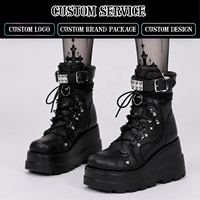 CHENO Fabricants Personnalisés OEM Bottes à Talons Hauts à Double Plateforme Noires pour Femmes