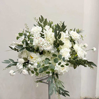 Décoration d'événements personnalisée NINI, boule de fleurs artificielles de luxe pour mariage, blanc et bleu bébé pour la décoration de mariage
