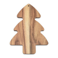 Ecologisch verantwoorde acaciahouten kerstboom snijplank met roestvrijstalen vork voor keuken cadeau