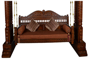 Indian Traditional Swing Jhula Manufacturer Buy Indian Carved Swing in Designer Jali Style Teak Wood Hand Carved Jali Swing USA - Product Image 5