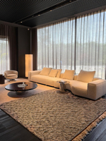 2025 ensemble de canapé en tissu minimaliste italien grand coin plat Villa sectionnel en forme de L pour salon