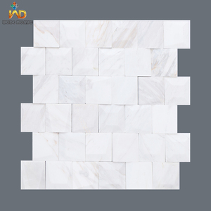 Mosaïques en marbre blanc Volakas et mosaïques en pierre 3D pour comptoir d'îlot et mur de <span class=keywords><strong>fond</strong></span> de toilettes - Product Image 1