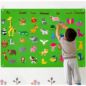 Puzzle pour enfants éducation précoce 3D feutre story board World Famous <span class=keywords><strong>Scenic</strong></span> Spots Felt World Map Learn Felt Board - Product Image 3