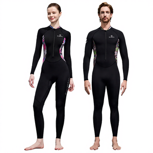 DIVE&SAIL Crème solaire sérigraphiée 0,5 mm Spandex/Polyester Maillot de bain intégral pour femmes et hommes avec fermeture éclair sur le devant Rash Guard Surf - Product Image 4