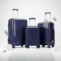 Ensemble de 3 valises anti-chute, grande capacité, style rétro, avec serrure à combinaison et roulettes pivotantes, pour étudiants, unisexe