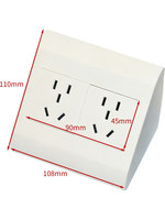 Prise d'angle à 2 prises pour usage en laboratoire, prise encastrée pour armoire à miroir, buffet de cuisine, matériau PC FUPAI FP-120
