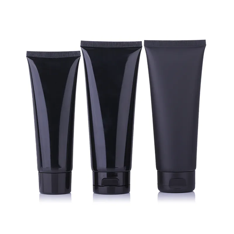 50ml 60ml 80ml 100ml 150ml 200ml black soft lotion Plastic Tube Face Cream plastic tubes for cosmetics with lid