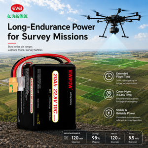 Batterie de drone industrielle à décharge continue 10C 20Ah 22.8V, longue autonomie pour drones de relevé et de cartographie - Product Image 3